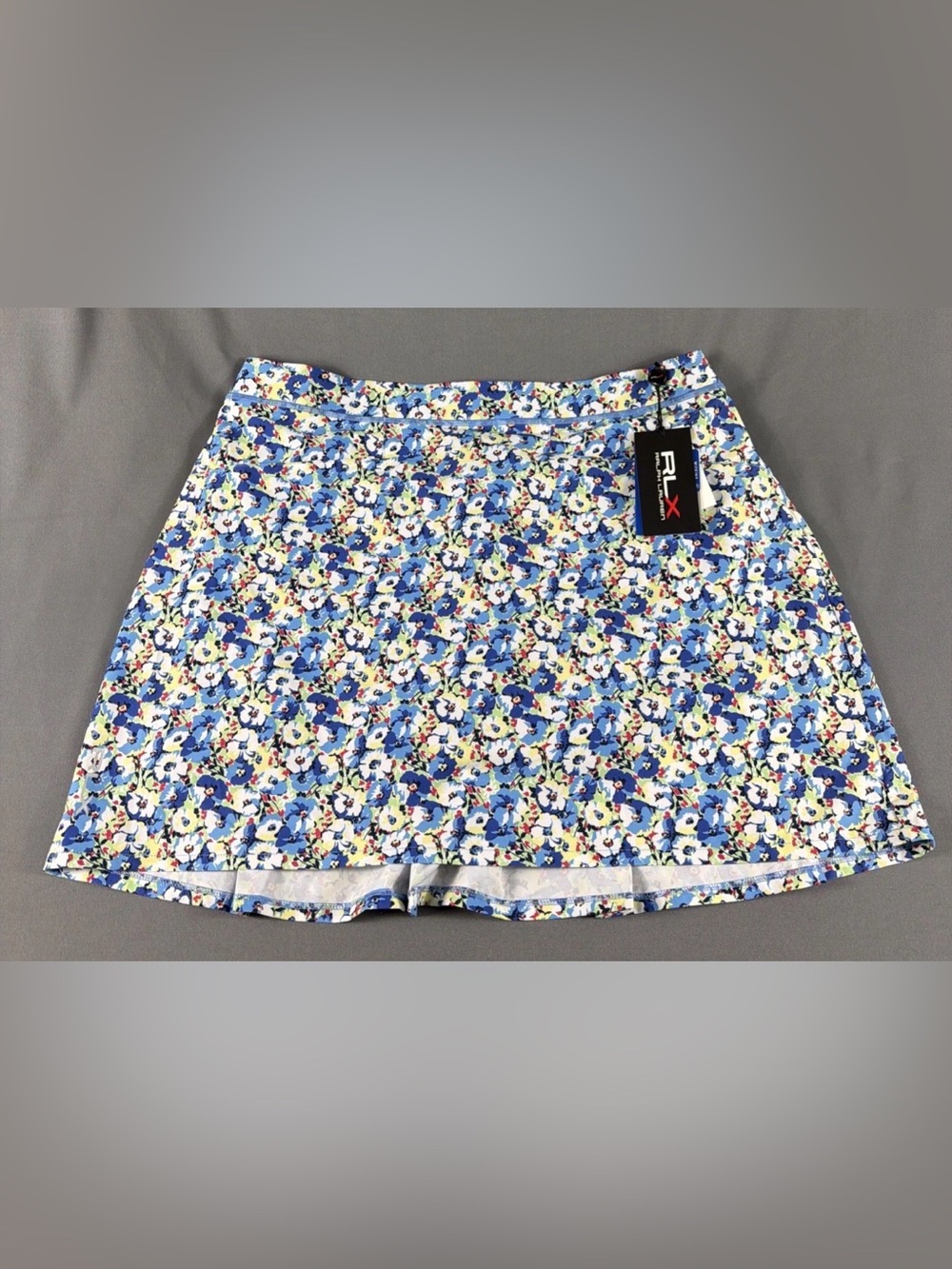 RLX Ralph Lauren Womens Golf Skort Floral Print Large Blue Multi Polyester